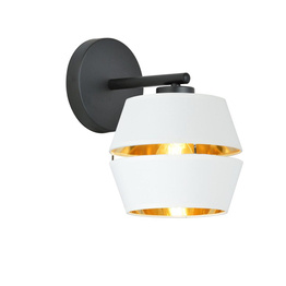 Lampa ścienna  PIANO K1 WHITE/GOLD  czarny (1182/K1) - Emibig