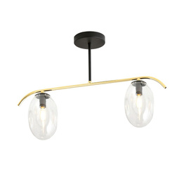 Lampa sufitowa FINES 2 BL TRANSPARENT czarny-Złoty (1279/2) - Emibig