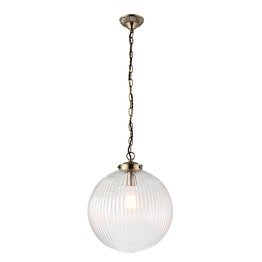 Lampa wisząca Endon Brydon przezroczysty/mosiądz 35 cm 71124