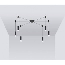 Lampa wisząca czarna Azzardo Ziko AZ2681+6xAZ2905+6xAZ2679