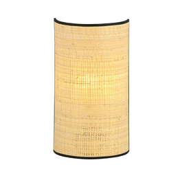 Natynkowa lampa ścienna ASTON K1 RATTAN czarny (1149/K1) - Emibig