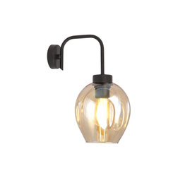 Natynkowa lampa ścienna LUKKA K1 BLACK/AMBER czarny (1165/K1) - Emibig