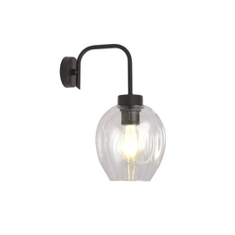 Natynkowa lampa ścienna LUKKA K1 BLACK/TRANSPARENT czarny (1164/K1) - Emibig