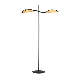 Podłodowa lampa LOTUS LP2 BLACK/RATTAN czarny (1108/LP2) - Emibig