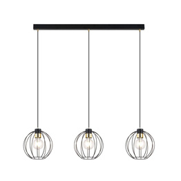 Wisząca lampa GINO 3 BLACK/GOLD czarny-Złoty (1222/3) - Emibig