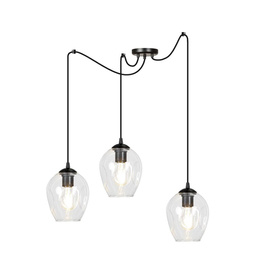 Wisząca lampa LEVEL 3 BL TRANSPARENT czarny (756/3) - Emibig