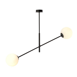 Wisząca lampa LINEAR 2 BLACK/OPAL czarny (1169/2) - Emibig