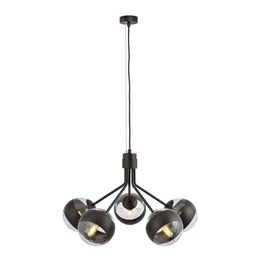 Wisząca lampa NOVA 5  BLACK/STRIPE czarny (1139/5) - Emibig