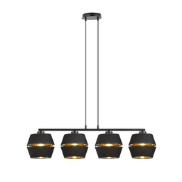 Wisząca lampa  PIANO 4 BLACK/GOLD  czarny (1183/4) - Emibig