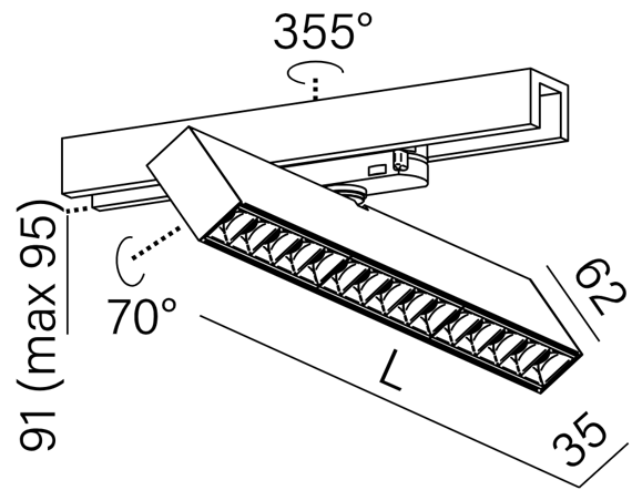 AQForm Rafter points Led track 40cm Lampa do szynoprzewodu 16326-L930-WB-00-13