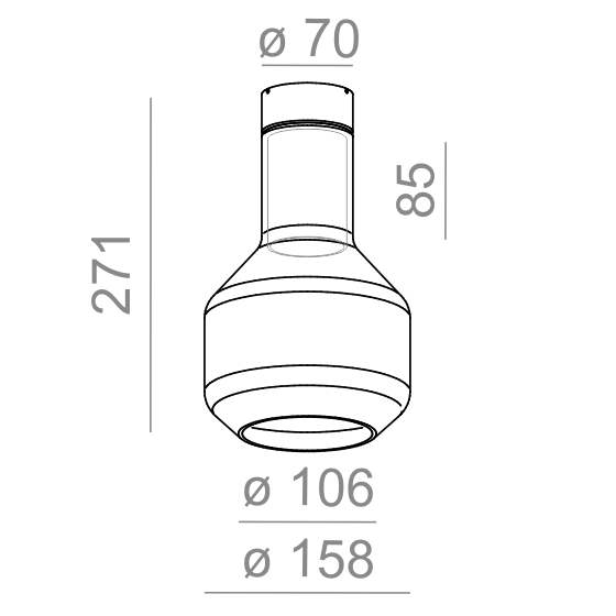 AQform Modern Glass Barrel 	40413-0000-U8-PH-13 Oprawa Natynkowa