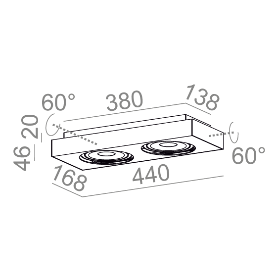 AQform SLEEK 111x2 DISTANCE 40212-L930-F1-00-13 Plafon 