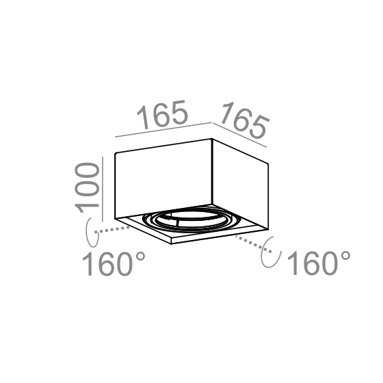 AQform SQUARES mini 111x1 40110-0000-T8-00-13 Oprawa natynkowa