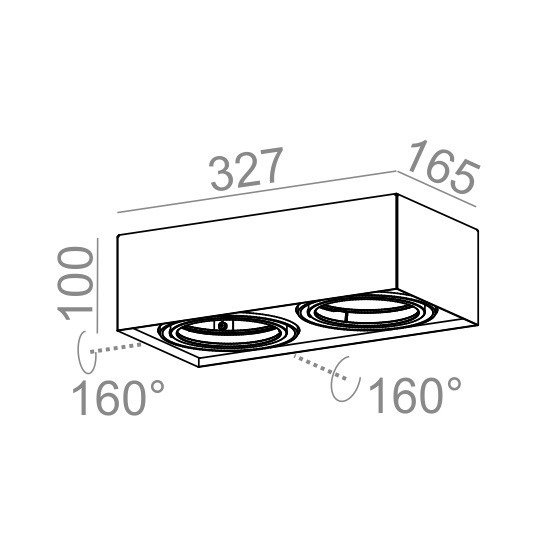 AQform SQUARES mini 111x2 40111-0000-T8-00-13 Oprawa natynkowa