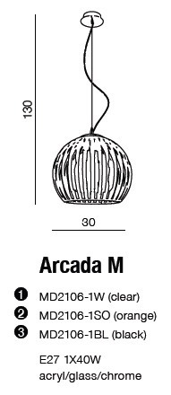 AZZARDO Arcada M AZ0481 Clear Lampa Wisząca