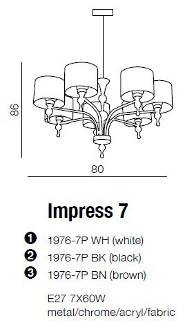 AZZARDO IMPRESS 7 1976-7P biały Lampa Wisząca AZ1106