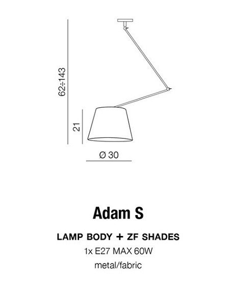 Adam S Lampa Wisząca Azzardo czarna AZ1841+AZ2586