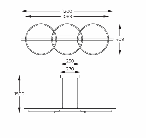 Almeria MD3913-3-3BWLT Zuma Line Lampa wisząca