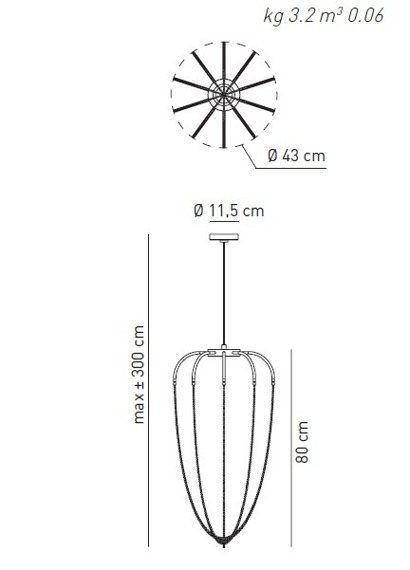 Alysoid 43 Lampa Wisząca AXO Light czarna