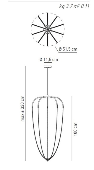 Alysoid 51 Lampa Wisząca AXO Light mosiąz