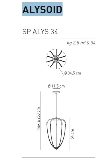 Alysoid S Lampa Wisząca AXO Light mosiądz