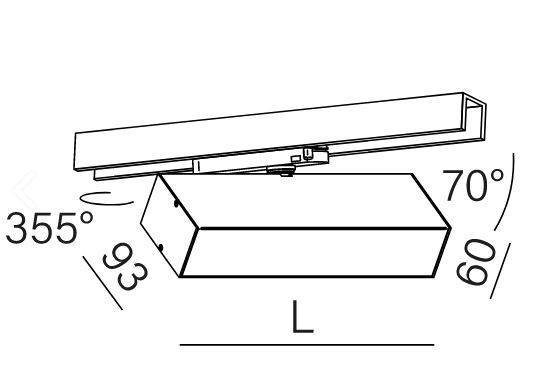Aqform Lampa do szyno przewodu 3-fazowy SET TRU track 16391-M930-D5-00-12 43cm
