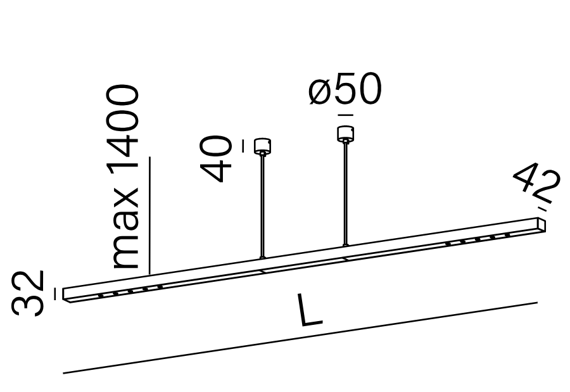 Aqform Mixline 50442-M930-W3-00-13 Nowoczesna lampa wisząca biała 192cm