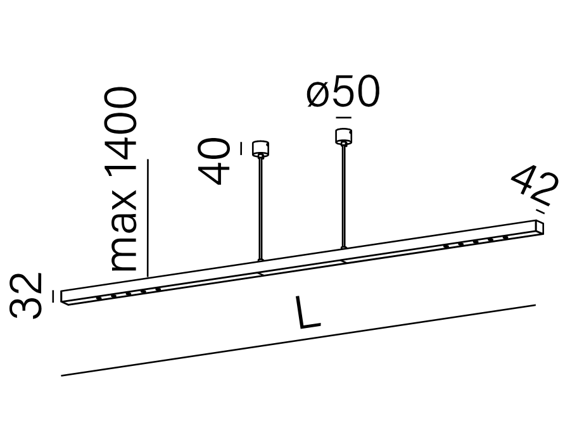 Aqform Mixline Czarny zwis nowoczesny 216cm 50440-M930-W3-00-12