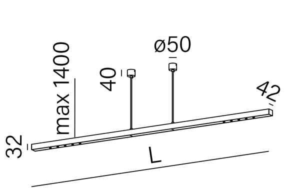 Aqform Mixline Oprawa wisząca podłużna biała 50441-M930-W3-00-13 167cm