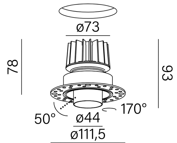 Aqform Swing czarny Wpuszczana lampa 38036-M930-F1-00-12