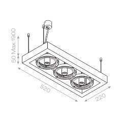 Aquaform CADRA x3 230V 54813-63 Lampa Wisząca