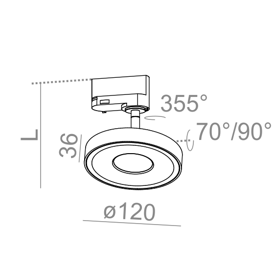 Aquform KARI LED 230V track 16327-M930-F1-00-12