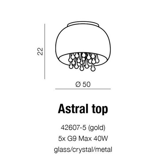 Astral AZ1647 gold złota Lampa Sufitowa Azzardo