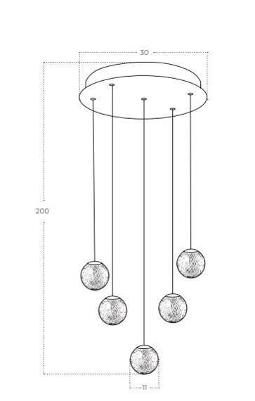 Azzardo Lampa Sufitowa Edem 5 AZ6018 Złota