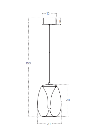 Azzardo Lampa Wisząca Pamela 20 Amber AZ6184