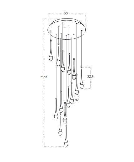 Azzardo Lampa wisząca Dalma 14 Złota AZ6012