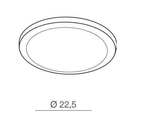 Azzardo Slim Round 22 AZ4163 Plafon wpuszczany Czarny