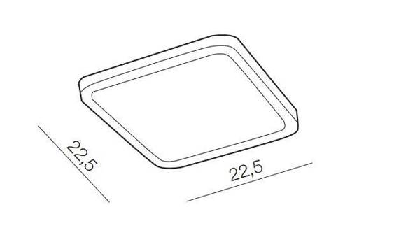 Azzardo Slim Square 22 AZ4170 Plafon wpuszczany Biały