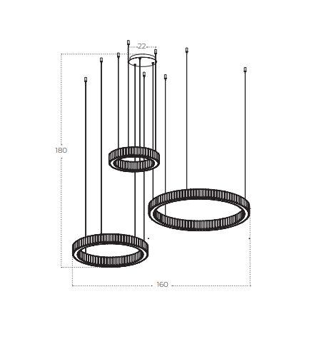 Azzardo Spark Złota AZ5794 Lampa wisząca Ściemniana 40+60+80  