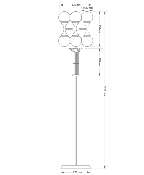 Bari Kutek BAR-LS-3(ZM) Lampa podłogowa 