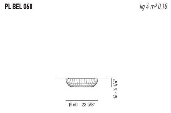 Bell PL 060 Lampa Sufitowa AXO Light czarna 60 cm