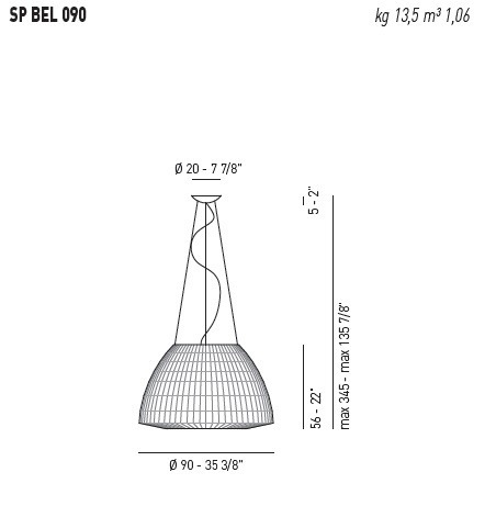 Bell SP 090 Lampa Wisząca AXO Light biała 90 cm