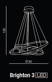 Brighton 3 MP57043-3 LED Lampa Wisząca Azzardo