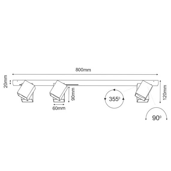 Bros Line 1006 Modułowa lampa z reflektorami Cube Line 3