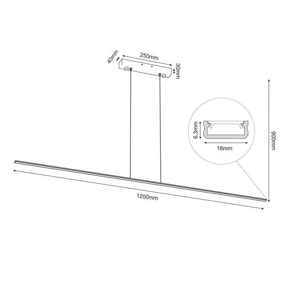 Bros Line 4000K Slim P 5001 Lampa wisząca