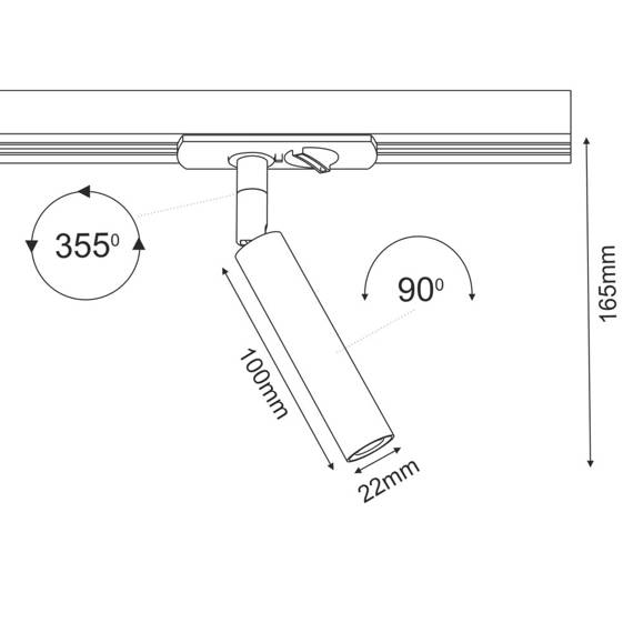 Bros Line 6250 Lampa do szynoprzewodu Ace track 22