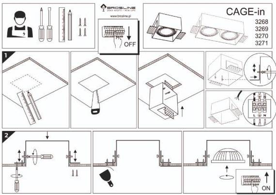 Bros Line Cage 3272 Lampa wpuszczana nowoczesna