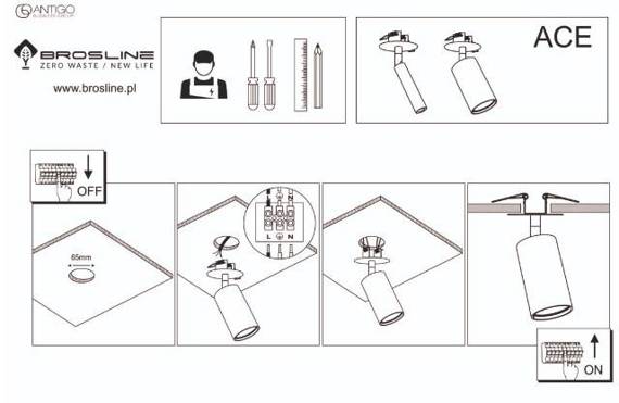 Bros Line Lampa do zabudowy Ace 3254