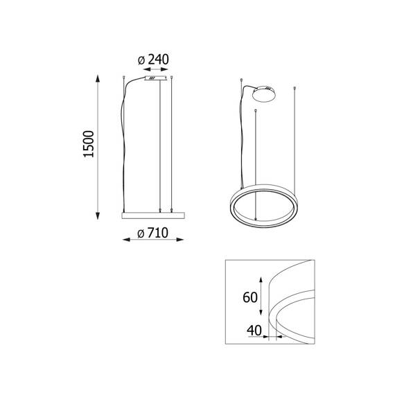 Cleoni Alfredo Lampa wisząca 71 cm  44W LED 1408/LA235/A4/192/3000K