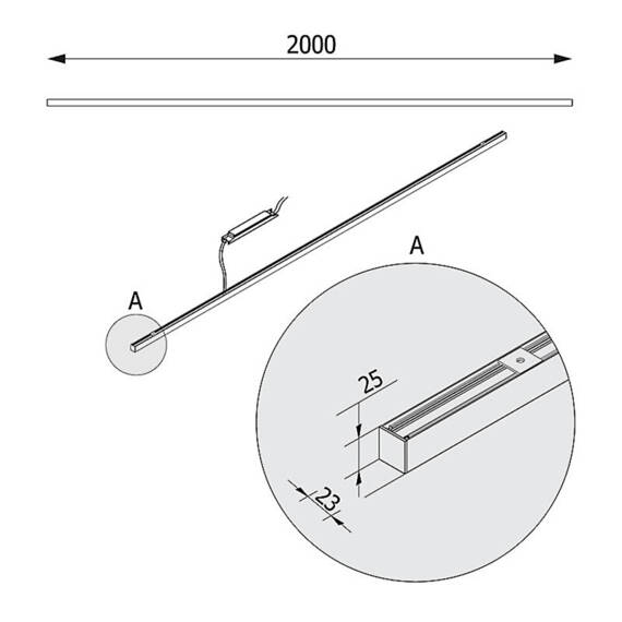 Cleoni MINILine FP003/A6/P/BL/116/830 Plafoniera 38 LED 200cm